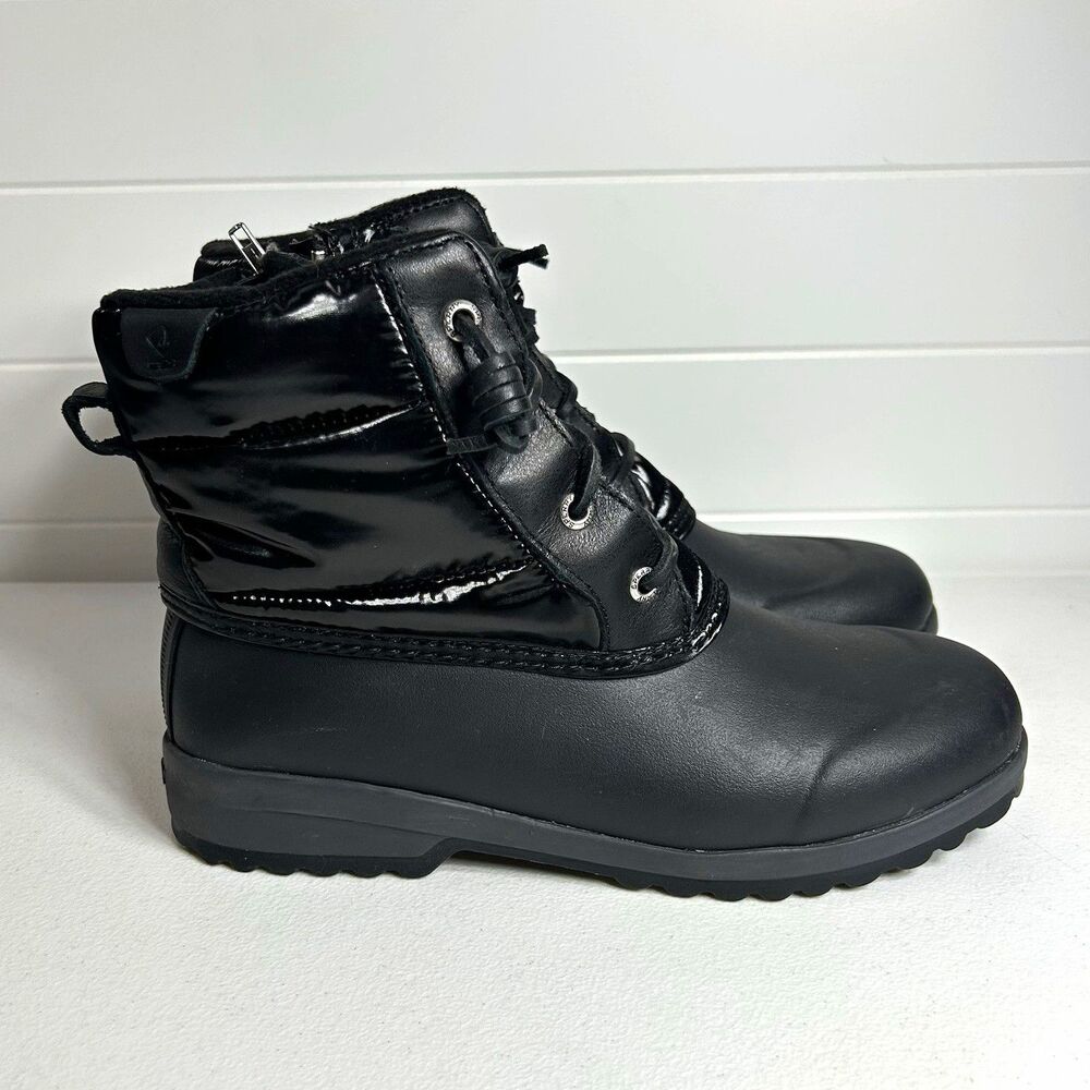 Sperry Women’s Boots Size 7 M Black Waterproof Lace-Up Ankle Zip 3M Thinsulate